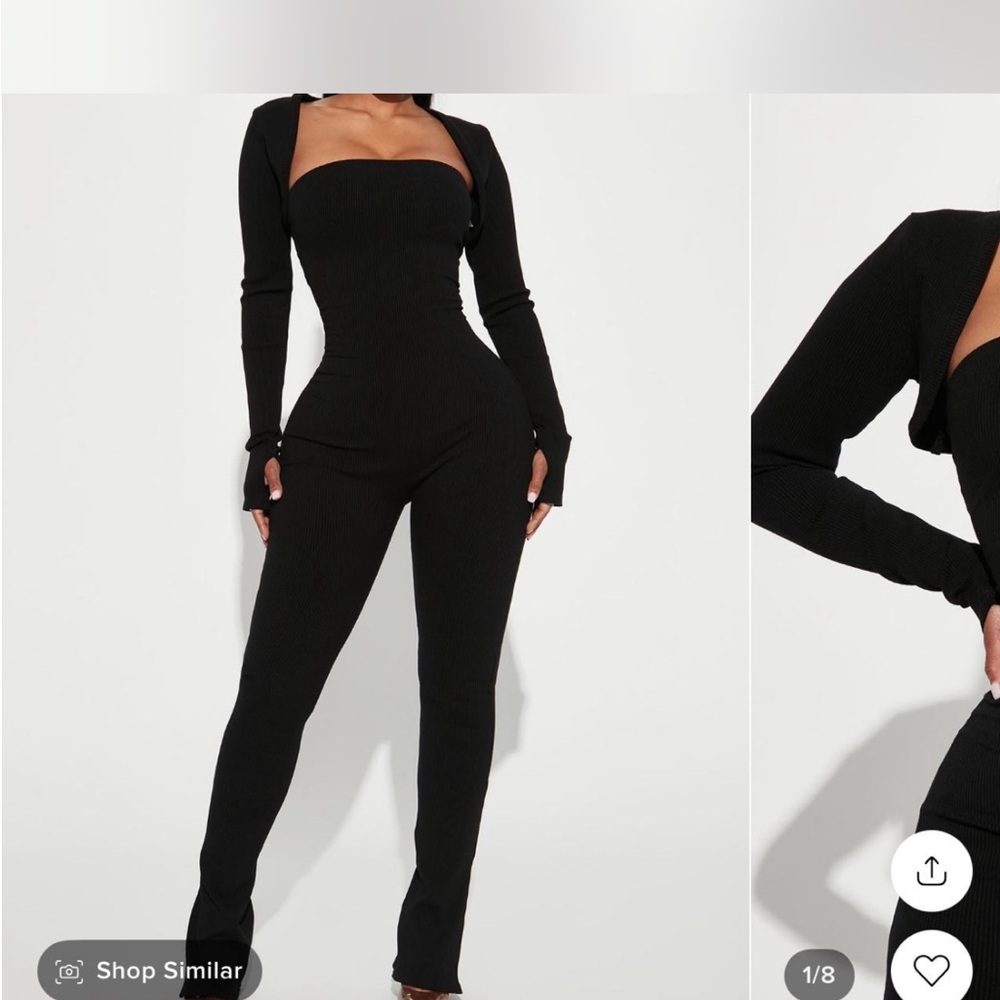Fashion nova jumpsuit set in Black